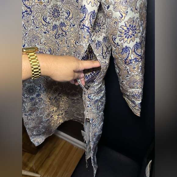 Men’s Kurta Tunic Top with pant with beading and embroidery - Picture 14 of 15